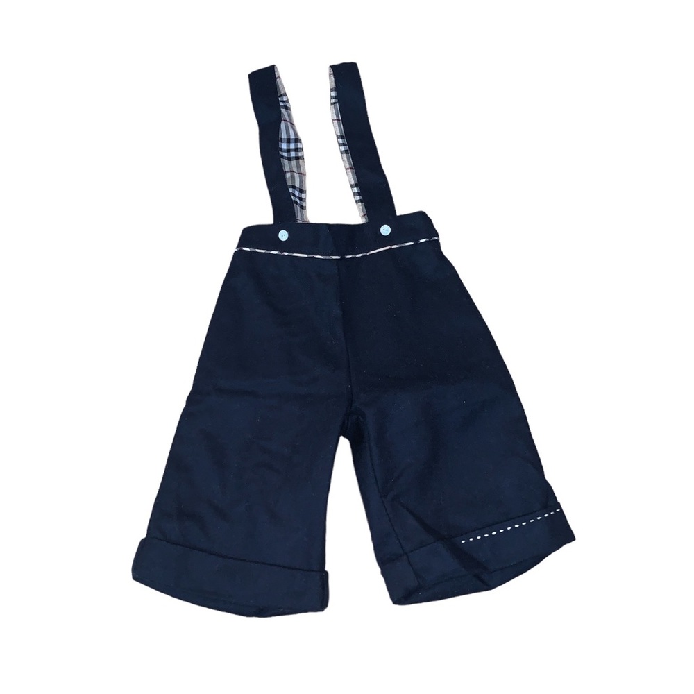 NWOT Burberry Wool Navy Suspenders 12 months